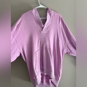 Pink aerie sweatshirt with hood